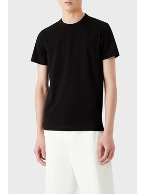 Emporio Armani Erkek Pamuklu Marka Logolu Yuvarlak Yaka Siyah T-Shirt 8N1TD2 1JGYZ-0021