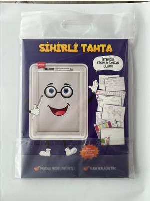 Sihirli Tahta Gri Renkli Eğitim Ürünü 25x36 cm - Etkinlik ile Eğlenceli Öğrenme
