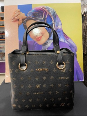 Armine 247 Bayan Çanta Siyah Baskılı