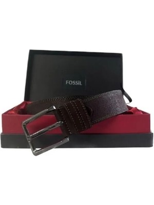 Fossil Koyukahve Hakiki Deri Spor Erkek Kemeri 4cm