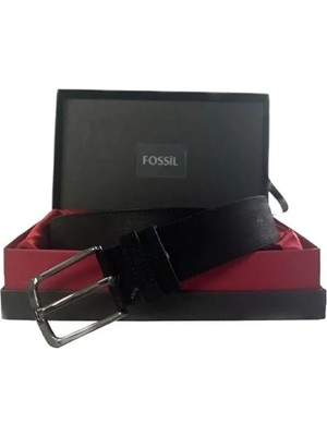 Fossil Siyah Hakiki Deri Spor Erkek Kemeri 4cm