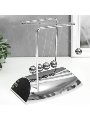 Lemra Krom Kaplamalı Newton Denge Topları - Newtons Cradle Metal Sarkaç