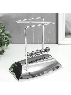 Lemra Krom Kaplamalı Newton Denge Topları - Newtons Cradle Metal Sarkaç