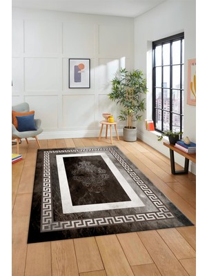 Evdeya Dijital Baskılı Kaymaz Yıkanabilir Çerçeveli Yolluk Mutfak Salon Halısı, Çerçeveli-02-Vizon,