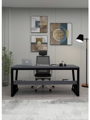 3E Dekorasyon Yapı Çalışma Masası Bilgisayar Masası Ofis Masası Makam Masası Patron Masası 70 x 170 x 75 cm Mdf