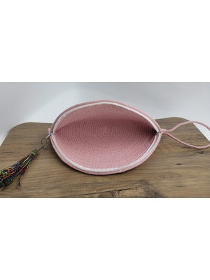 SÜSSLÜDÜŞLER Pembe El Yapımı Özel Dikim,clutch Çanta,portföy Çanta,el Çantası, Handmade Çanta 16X33 cm