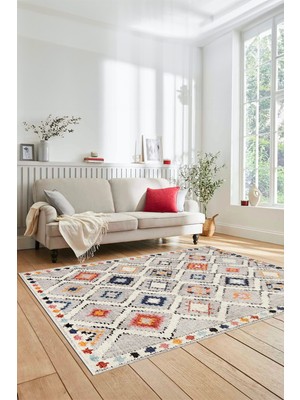 Evdeya Baskılı Kaymaz Yıkanabilir Etnik Modern Yolluk Mutfak Halısı Salon Halısı Modern-60-Renkli