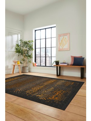 Evdeya Sade Modern Desen Dijital Kaymaz Yıkanabilir Yolluk Mutfak Salon Halısı Modern-28-Kahve