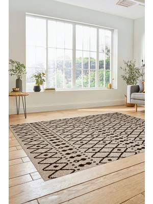 Evdeya 3D Kilim Desen Özel  Dijital Kaymaz Yıkanabilir Yolluk Mutfak Salon Halısı Modern-84-Kahve