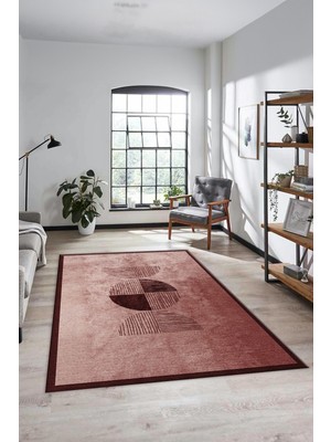Evdeya Baskılı Kaymaz Taban Yıkanabilir Modern Yolluk Mutfak Salon Halısı Modern-94-Bordo