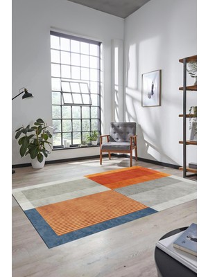 Evdeya Baskılı Kaymaz Taban Yıkanabilir Modern Şık Yolluk Mutfak Salon Halısı MODERN-107-RENKLİ