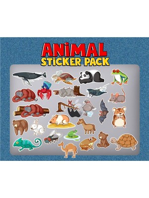 Hediyene Bak Animal Hayvanlar Defter Suluk Laptop Notebook Tablet Telefon Kılıf Sticker Seti