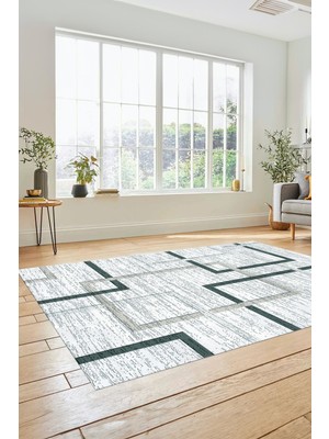 Evdeya Sade Desen Modern Tasarım Dijital Kaymaz Yıkanabilir Yolluk Mutfak Salon Halısı Modern-80-Mavi