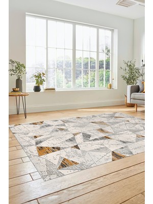 Evdeya Modern Desen Özel Tasarım Dijital Kaymaz Yıkanabilir Yolluk Mutfak Salon Halısı Modern-82-Kahve