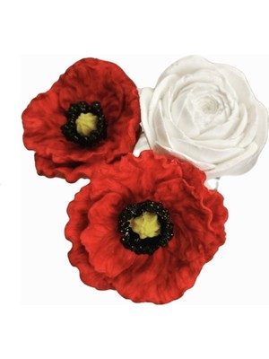 Morlalem Üç Boyutlu Gelincik Çiçeği Silikon Kalıp K-076, Kokulu Taş Sabun Alçı Mum Kalıbı