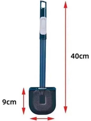 Rosemor 2'li Klozet Fırçası Hazneli Premium Silikon Esnek Duvara Monte Wc Tuvalet Temizlik Fırçası Seti