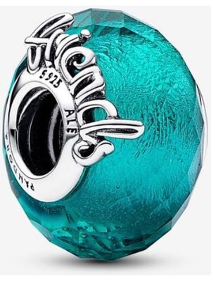 Poseidons Jewellery Kesme Yüzeyli Murano Cam Arkadaşlık Charm’ı