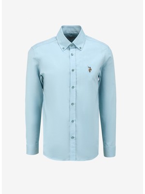 U.S. Polo Assn. Slim Fit Düğmeli Yaka Mint Erkek Gömlek CEDCOLOR024Y