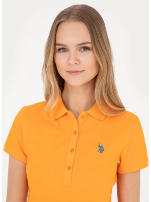 U.S. Polo Assn. Turuncu Kadın Slim Fit T-Shirt GTP-IY24