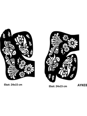 Airbrush Tattoo Papatya Deseni 2 Adet Ayak Kına Kalıbı Sadece Kalıp Kınasız