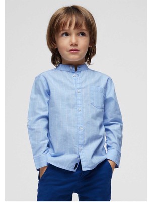 Mayoral Yazlık Erkek Uzun Kol Gömlek Mavi