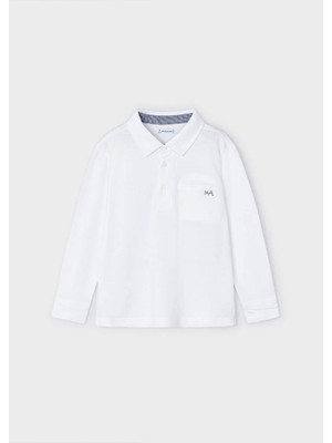 Mayoral Yazlık Erkek Polo Uzun Kol T-Shirt Beyaz