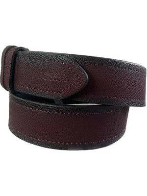 Fossil  Bordo Suni Deri 4,5 cm Erkek Kemeri