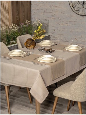 Şirin Eşyalarım Antique Masa Örtüsü Seti Jasmine Bej 155X220