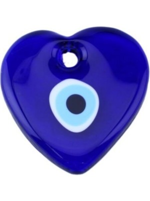 Depposite Cam Nazar Boncuğu Delikli Kalp Modeli Küçük 5.5 X5.5 cm
