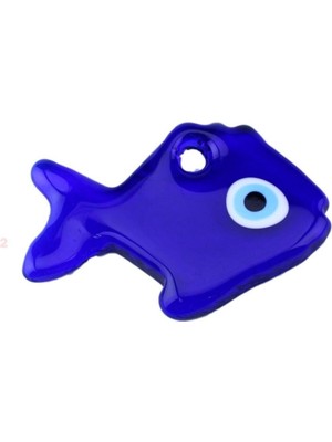 Depposite Cam Nazar Boncuğu Delikli Balık Modeli Büyük Boy 9.5X14 cm