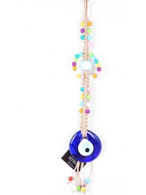 Depposite Nazar Makrome Oval Şekilli Pastel Boncuk Örme Detaylı Duvar Süsü