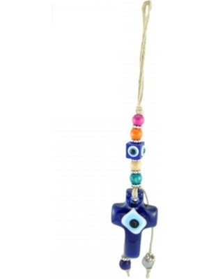 Depposite Nazar Boncuğu Cam Jut Ipli Haç Figürlü 25X4.5 cm