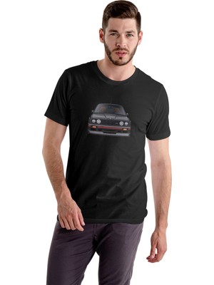 Texclusive Araba Baskılı T-Shirt Siyah Unisex Car T-Shirt