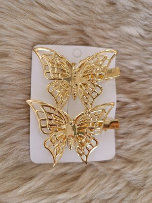 Efna Store Metal Kelebek Figürlü Çiftli Pens Toka