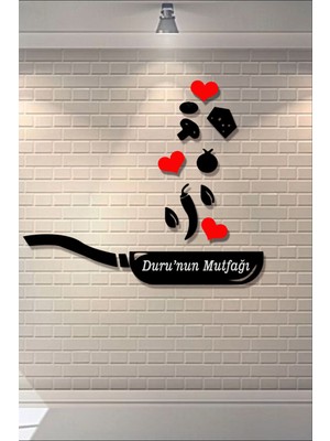 Ensa Design Kişiye Özel Tavalı Mutfak Duvar Dekorasyonu , Ahşap Mutfak Dekoru Isim Yazılabilir 60X60CM