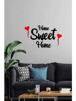 Ensa Design Kalpli Home Sweet Yazılı Ahşap Duvar Dekoru, Mutfak Ahşap Duvar Dekoru 60X40CM