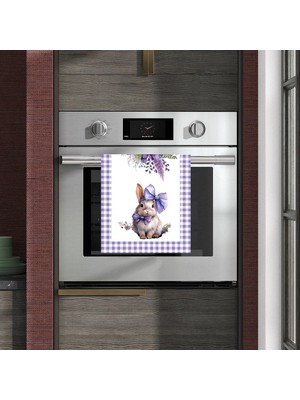 Sister Home Design Mor Pötikare Tavşan Desenli Fırın Örtüsü