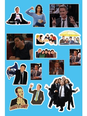 Hediyene Bak How I Met Your Mother Hımym Temalı Sticker Etiket Seti - Laptop Telefon Notebook Defter