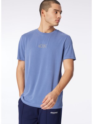 Discovery Expedition Indigo Erkek Bisiklet Yaka Relaxed Baskılı T-Shirt D4SM-TST3282