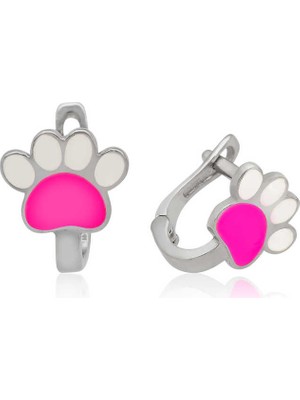 Stil Love ​gümüş Pembe Pati Çocuk Küpesi