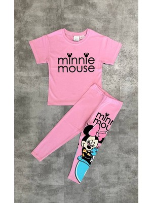 Lolipop Kids Store Minnie Mause Kısa Kollu Taytlı Alt Üst Takım