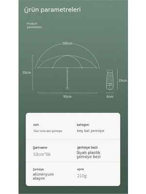 Pergyi Ww Kadın Mini Katlanır Güneş Koruyucu Şemsiye-Zarif Siyah (Yurt Dışından)