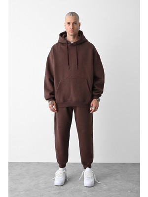 Yakamel Erkek 3 Iplik Oversize Eşofman Takımı