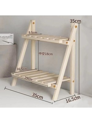 Yuekeda Ahşap Çift Katmanlı Bitki Pot Depolama Dekorasyon Rafı (Yurt Dışından)