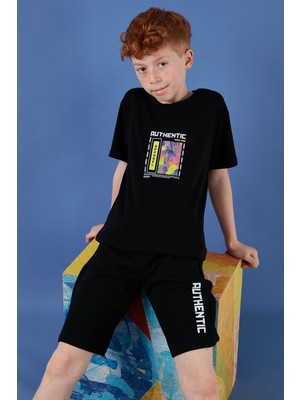 Lela Pamuklu Regular Fit Bisiklet Yaka Şortlu Alt-Üst Takım Erkek Çocuk Takım 6212011