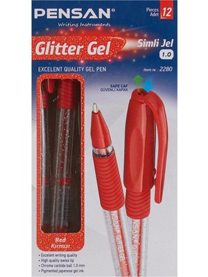 Pensan Glitter Gel Simli Jel Kalem 12 Adet