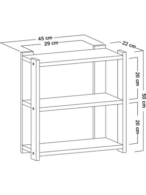 Durusilya Baharatlık Çok Amaçlı Raf Tezgah Üstü Üç Katlı Raf