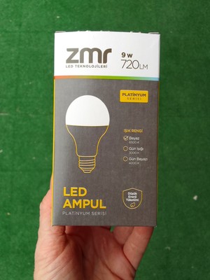 Zmr 9W LED Ampul 6500K Beyaz 10 Adet