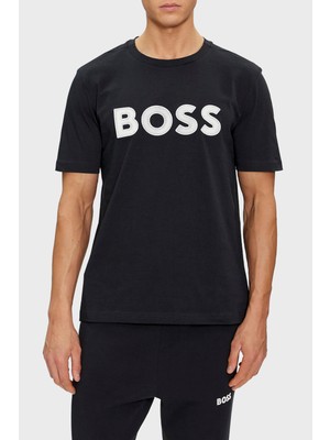 Boss Logolu Bisiklet Yaka Regular Fit Pamuklu Jarset Shirt Erkek T Shirt 50512866 402