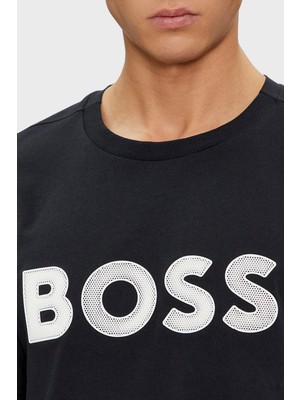 Boss Logolu Bisiklet Yaka Regular Fit Pamuklu Jarset Shirt Erkek T Shirt 50512866 402